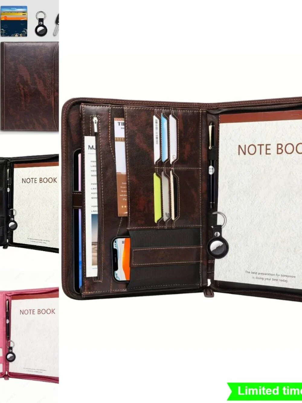 Zippered Business Organizer with Tablet Sleeve